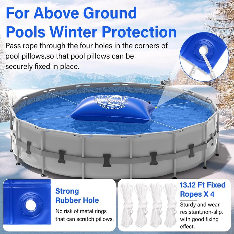TIXANF 4 x 8Ft Winter Pool Pillow, Thickened Flexible and 0.8mm Double-Layer Hot Melt Process Durable PVC Pool Pillows for Above Ground Pools,Swimming Pool Closing Winter Kit,Rope and Patch Included - Image 3